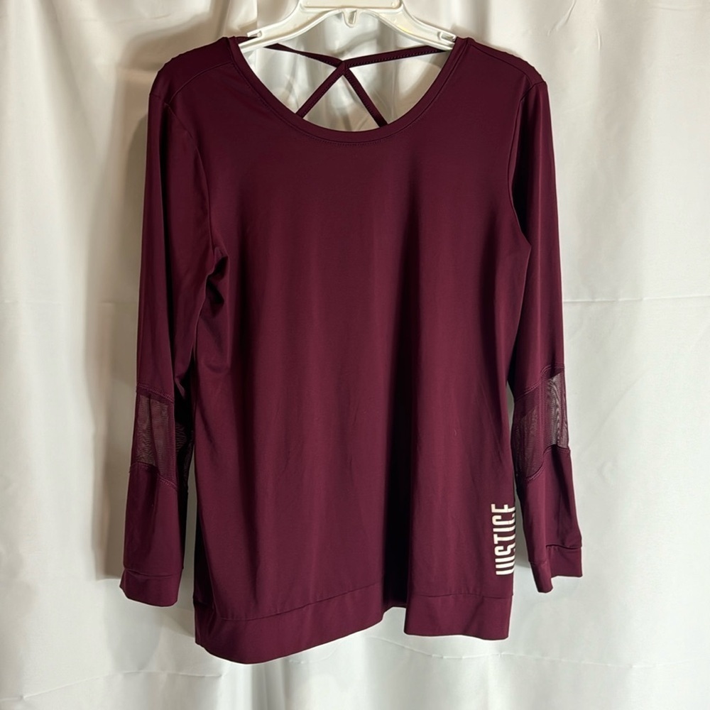 Justice maroon top‎ size 18/20